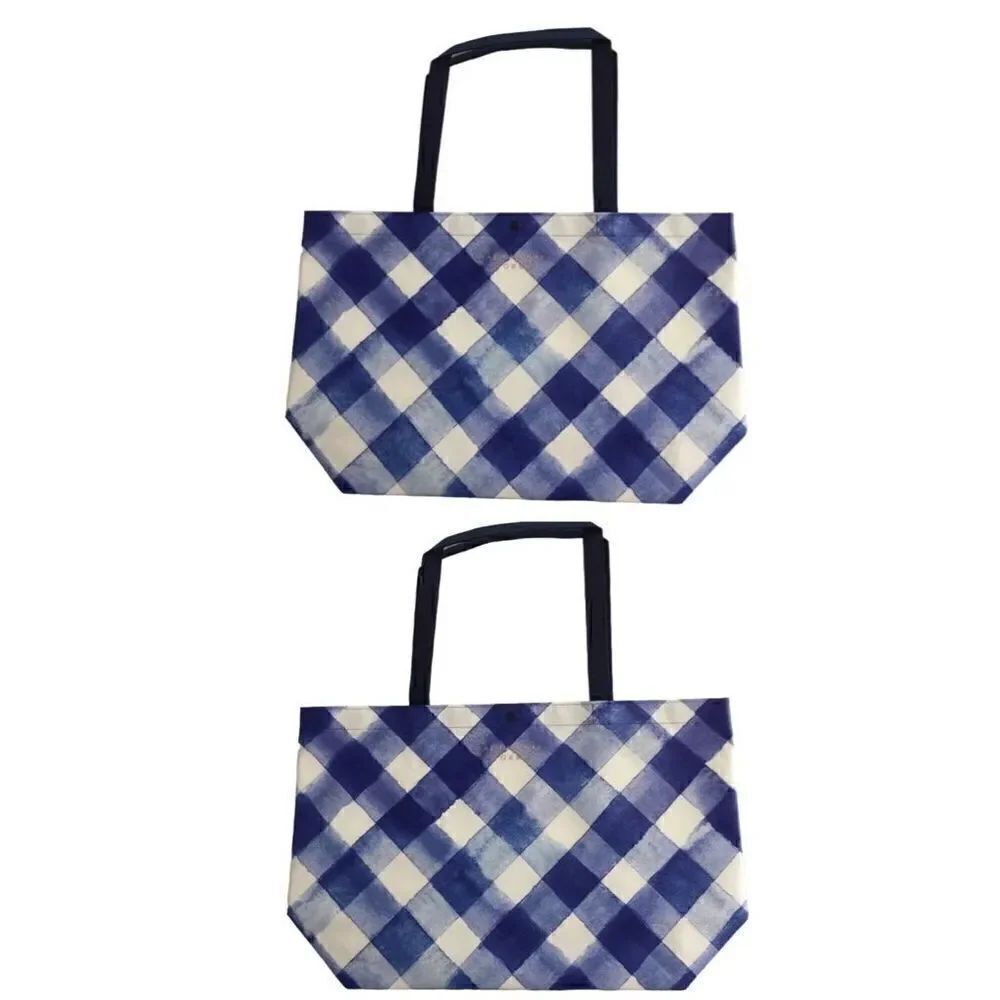 Bath and Body Works 2 GINGHAM Large Tote Bags